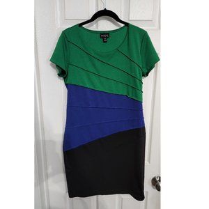 Color block body con dress
